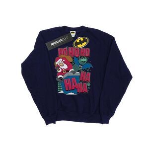 DC Comics Mens Batman And Joker Ha Ha Ha Ho Ho Ho Sweatshirt / Navy Blue